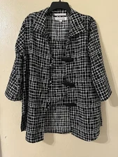 Caroline Rose Geometric Print Blazer Tank Set Evening Top Size Small UU200