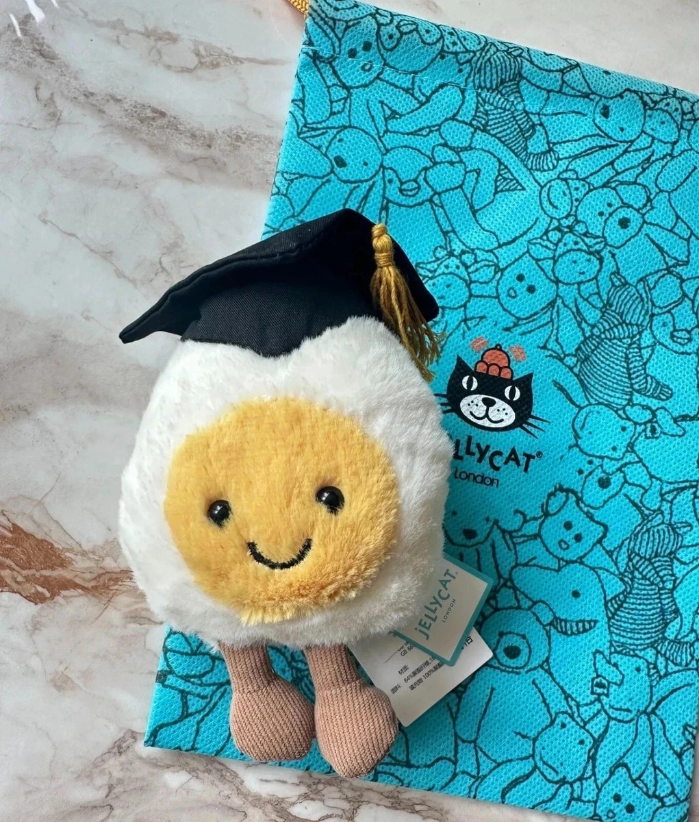 jelly cat ジェリーキャット 卒業タイプ卵 ぬいぐるみ jellycat Cute graduation boiled egg soft doll 12cm. Comes with