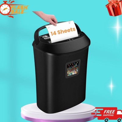 NEW Paper Shredder 14 Sheet Cross Cut Card CD Jam Proof 6.6 Gallon