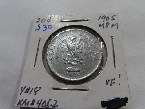 1905 Mexico 20 Centavos Silver — photo from another recent sale