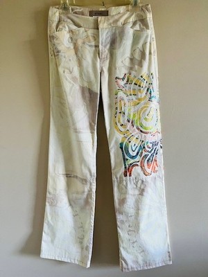 GF FERRE EMBROIDERED MULTI SEQUENCE PANTS SIZE 26
