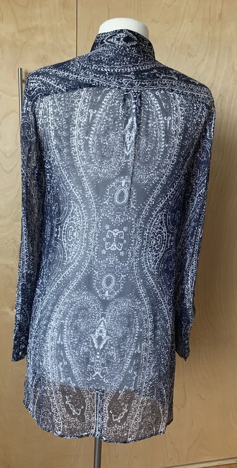 Blusa túnica BROOKS BROTHERS seda gasa cachemira M Foto 3 de 4