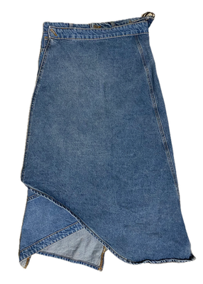 Asymmetric deconstructed denim wrap midi skirt by Zara M | eBay