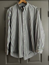 Polo Ralph Lauren Curham Fit Mens Size 17-XL MultiColor Striped Long Sleeve