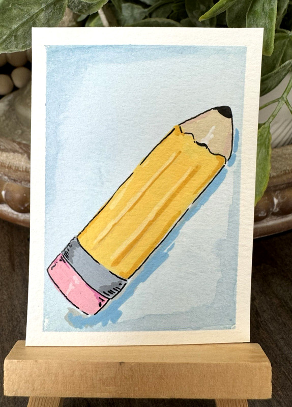 ACEO original painting - Pencil - by Andrea - DaffodilsandDaisies