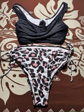 Medium Sport Leopard Print Pink Bikini Set Women Swimsuit