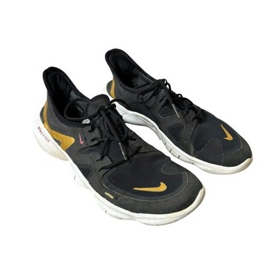Nike Free RN 5.0 Black Metallic Gold Women's Size 8