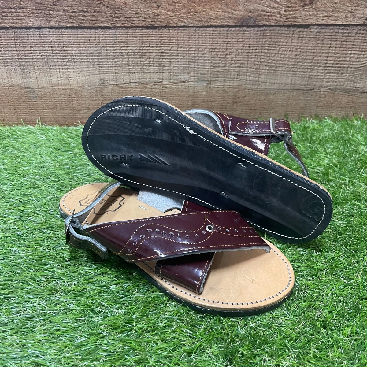 Red Leather Upper Straps Sandals for Men for sale | eBay display picture 3
