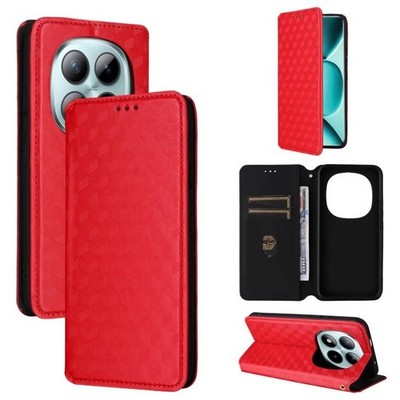 For Redmi Note 15 Pro 5G Global 6.43 Inch Cubic Grid Texture Flip Phone Case