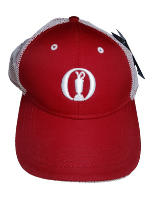 The Open Imperial Mesh verstellbare Golfmütze in Rot und Weiß