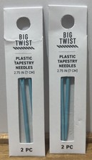 BIG TWIST Blue Plastic Tapestry Needles 2.75" 7CM Safety Kids Yarn Craft 2 Packs