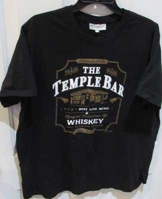 The Temple Bar Pub Dublin Ireland Logo T-shirt Size 2XL VGC very black READ