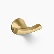 Kohler Desette Wall Mount Single Robe Hook -VIBRANT BRUSHED MODERN BRASS, NEW