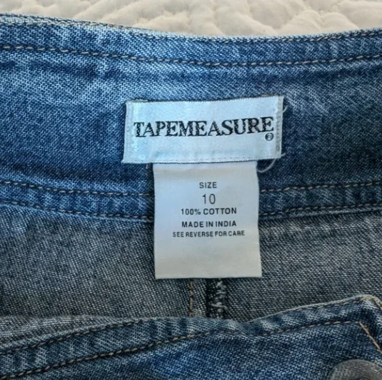 Falda corta vaquera vintage años 90 por cinta métrica para mujer 10 falda envolvente con pantalones cortos Y2K Foto 3 de 4