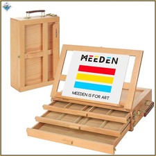 Compact Beech Wood Sketchbox Easel with 3 Storage Drawers and Adjustable Angles