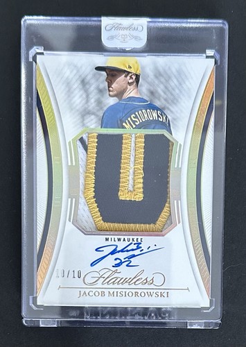 2025 Panini Flawless Baseball Jacob Misiorowski Gold 3 Color Patch Auto #10/10