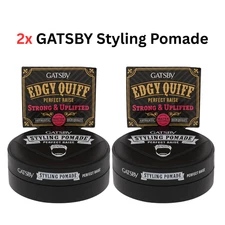 2xGATSBY Pomade Perfect Styling Raise Quality Strong Uplifted Hair Gel 75 g.