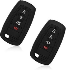 2 PCS Silicone Key Fob Cover, Automotive Smart 5 Buttons Remote K Color: Black