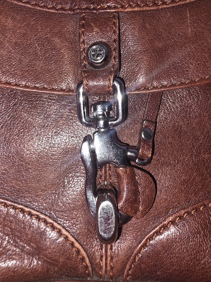 Francesco Biasia Brown Leather Shoulder Bag Braided Strap Hobo Y2K