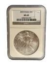 2003 American Silver Eagle $1 Dollar Coin One Troy Ounce 0.999 Fine NGC MS69