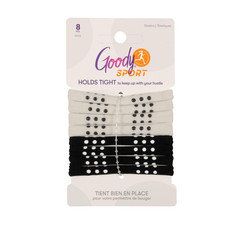 Sport Ouchless Seamless Hair Elastics, 8 Ct, Gray  Black, Sport-Level Silicone