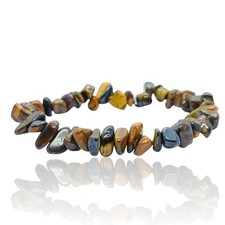 Bracciale Elastico Occhio di Tigre Naturale Perline Gioielli Unisex Regalo per Uomo Donna