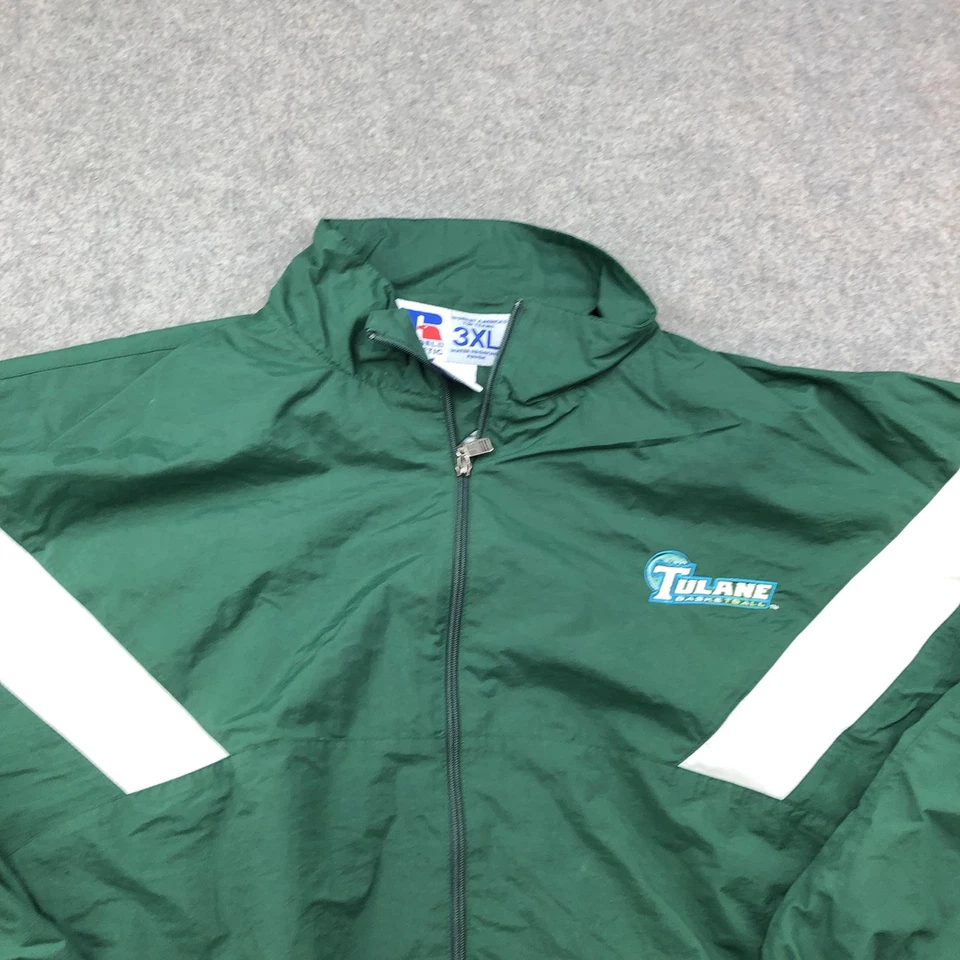 Vintage Tulane Green Wave Jacket Mens 3XL Green NCAA Basketball Windbreaker 90s - Image 4 of 4