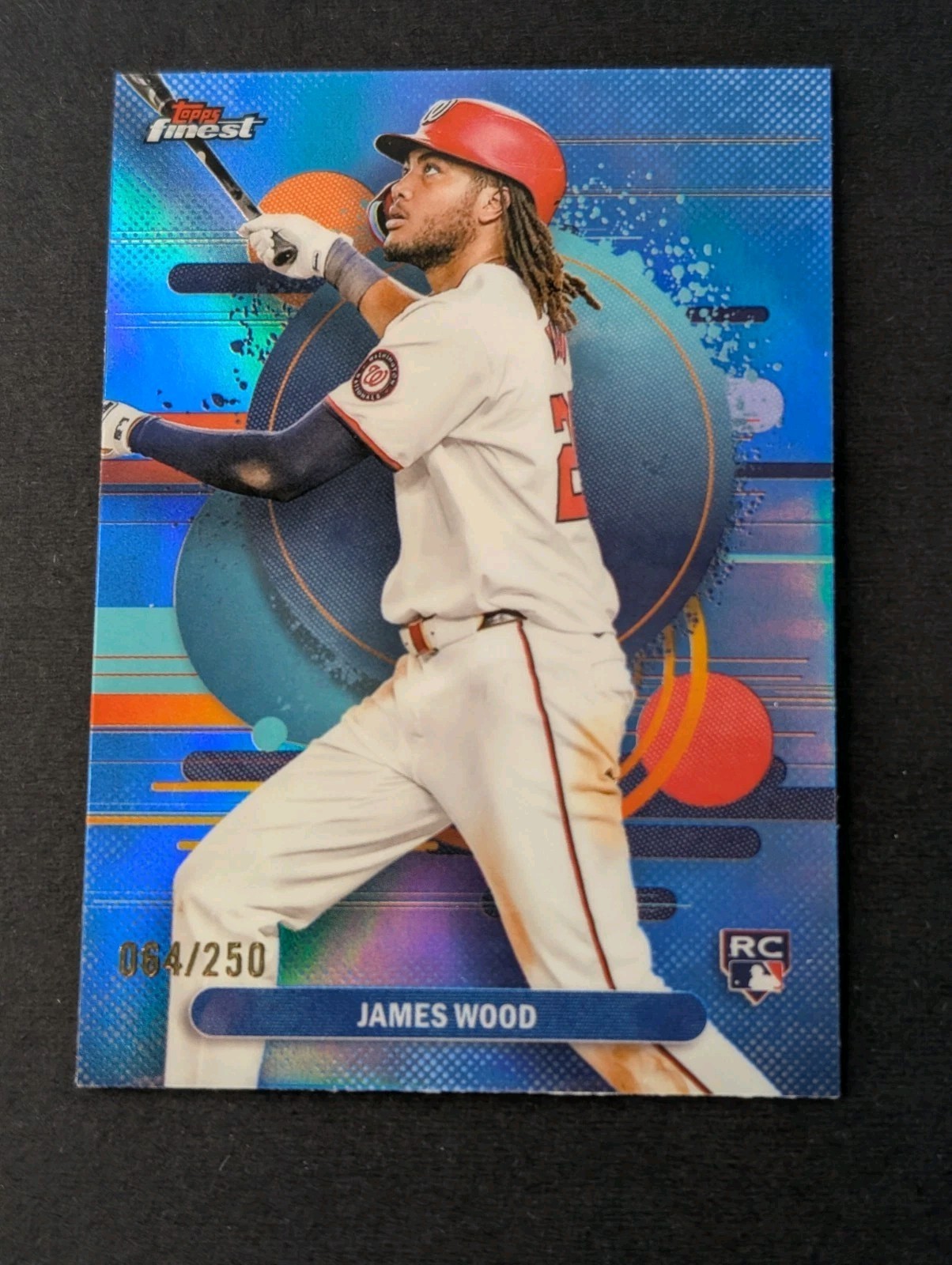 James Wood 2025 Topps Finest #200 Sky Blue Refractor /250 Rookie RC
