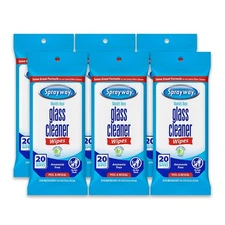 Sprayway Glass Cleaner Wipes 20 Count Ammonia Free Pre Moistened Travel Pack
