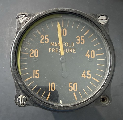 #ad 1940#x27;s WW2 Army Manning Maxwell amp; Moore Part # 6740 88 Manifold Pressure Gauge $45.00