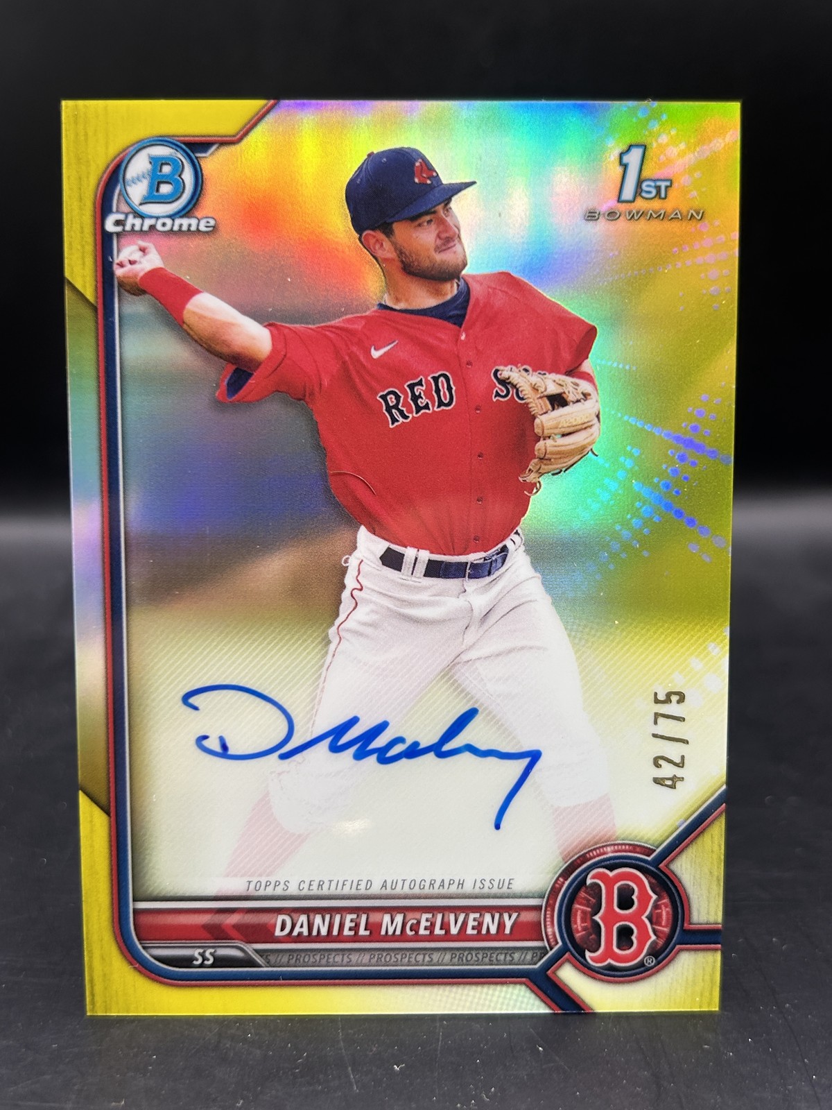 2022 Bowman Chrome #CPA-DMY Daniel McElveny Autographs Yellow Refractor #/75