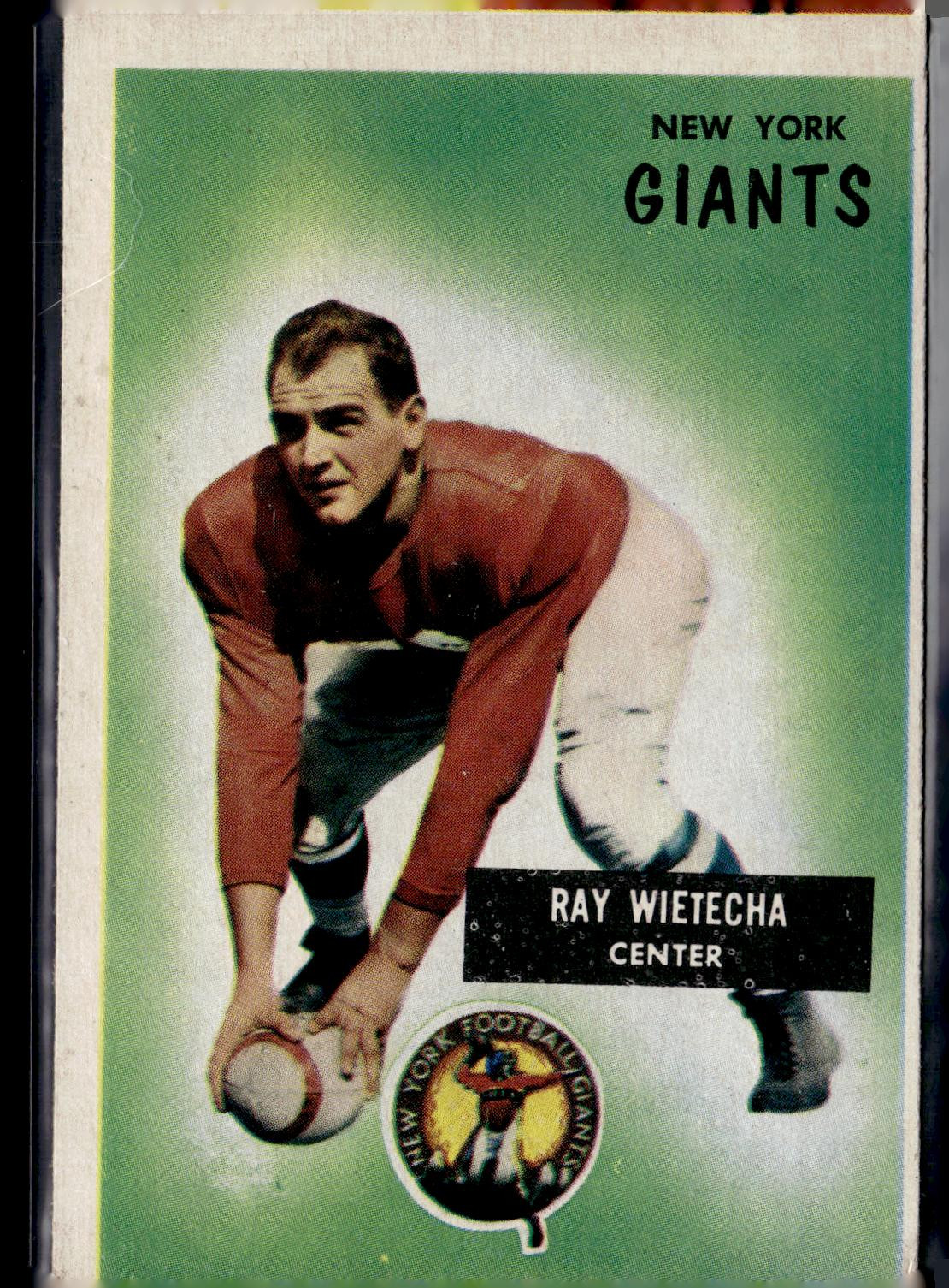 1955 Bowman #24 Ray Wietecha Giants Center