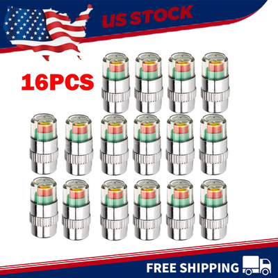 #ad #ad 16x Car Auto Tire Pressure Monitor Valve Stem Cap Sensor Indicator Warn 36psi US $10.01