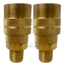 2 PC Industrial M style Air Compressor Quick Connect Coupler 1/4" NPT Male Brass