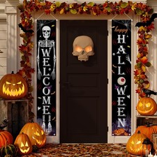 Happy Halloween Porch Banner Sign Pumpkin 11.81 x 70.87 inches, Multi
