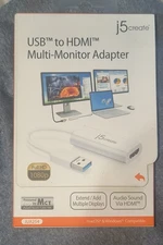 New J5 Create USB To HDMI Multi-Monitor Adapter JUA254-4A