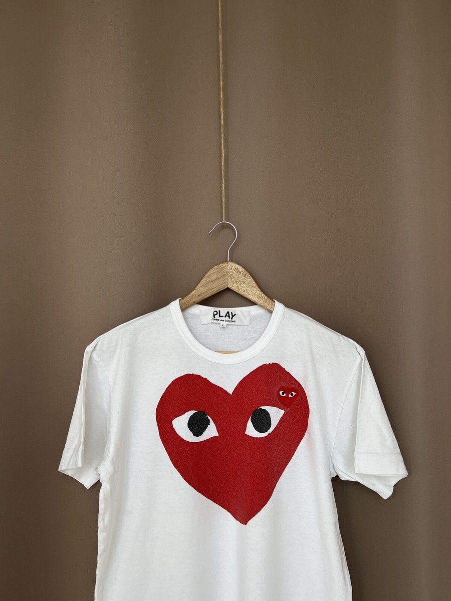 Comme Des Garcons x Play Big Red Heart Short Sleeve T-Shirt White