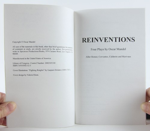 Reinventions: Four Plays by Oscar Mandel SIGNED 2002 Scarce Issue VG+ Cervantes - Picture 3 of 12