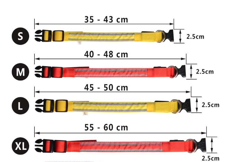 Rechargeable LED Pet Dog Collar Night Safety Flashing Glow In The Dark - Foto 7