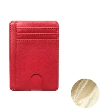 For Men Leather Wallet RFID Blocking Slim Flat Wallet Card Case ID Card Holder