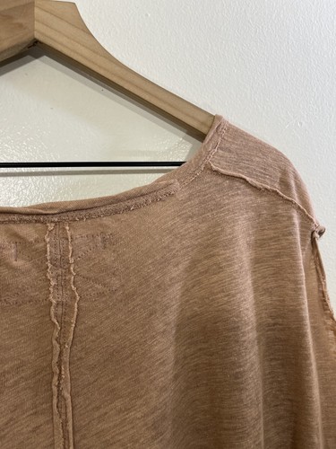 Camiseta Boho Coastal Vaquera Mezcla de Lino M Cuadrada Minimalista Lagenlook Playa Slouchy - Imagen 11 de 15