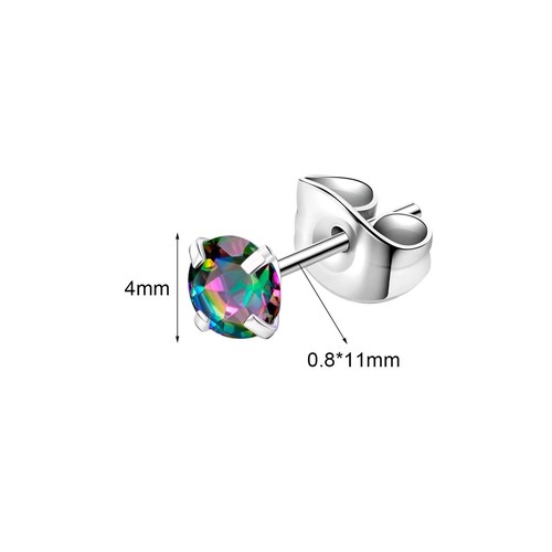 1 Pair 20G Stainless Steel Stud Earrings CZ Ear Studs Cartilage Piercing Jewelry - Picture 11 of 33