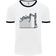 Robot Maintenance AI Futuristic SC-FI Mens Ringer T-Shirt