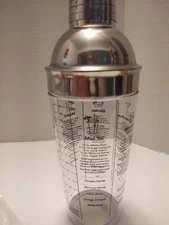 Wembley Vintage Style Cocktail Shaker Classic Recipe Decor RETRO STYLE