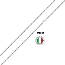 2mm REAL 925 SOLID Sterling Silver Chain Necklace Italian Durable Diamond Cut