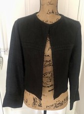 Episode Black Cotton Boxy Jacket Size Uk 12