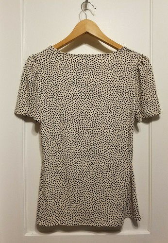 EXPRESS dotted sweetheart neck puff shoulder tee, Polyester, Ivory, Size L, NWT - Bild 12 von 12