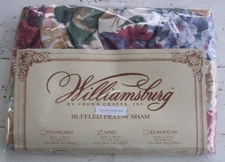 WILLIAMSBURG ‘FLOWER STUDY’ KING RUFFLED SHAM-CROWN CRAFTS USA~2 SHAMS AVAILABLE