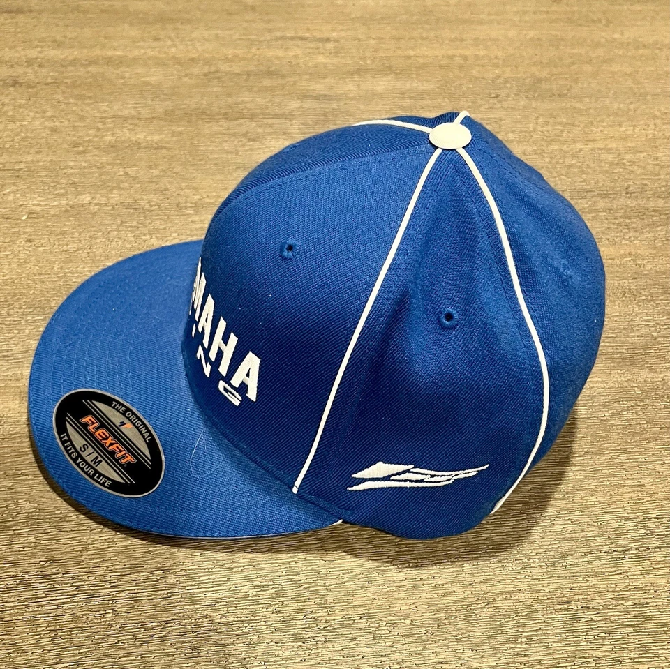 Factory Effex Adult Yamaha Racing Flex-Fit Hat Blue S/M CLEAN - Image 2 of 4