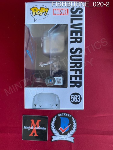 Funko Pop Silver Surfer firmado por Laurence Fishburne #563 Fantastic Four Beckett - Imagen 2 de 7